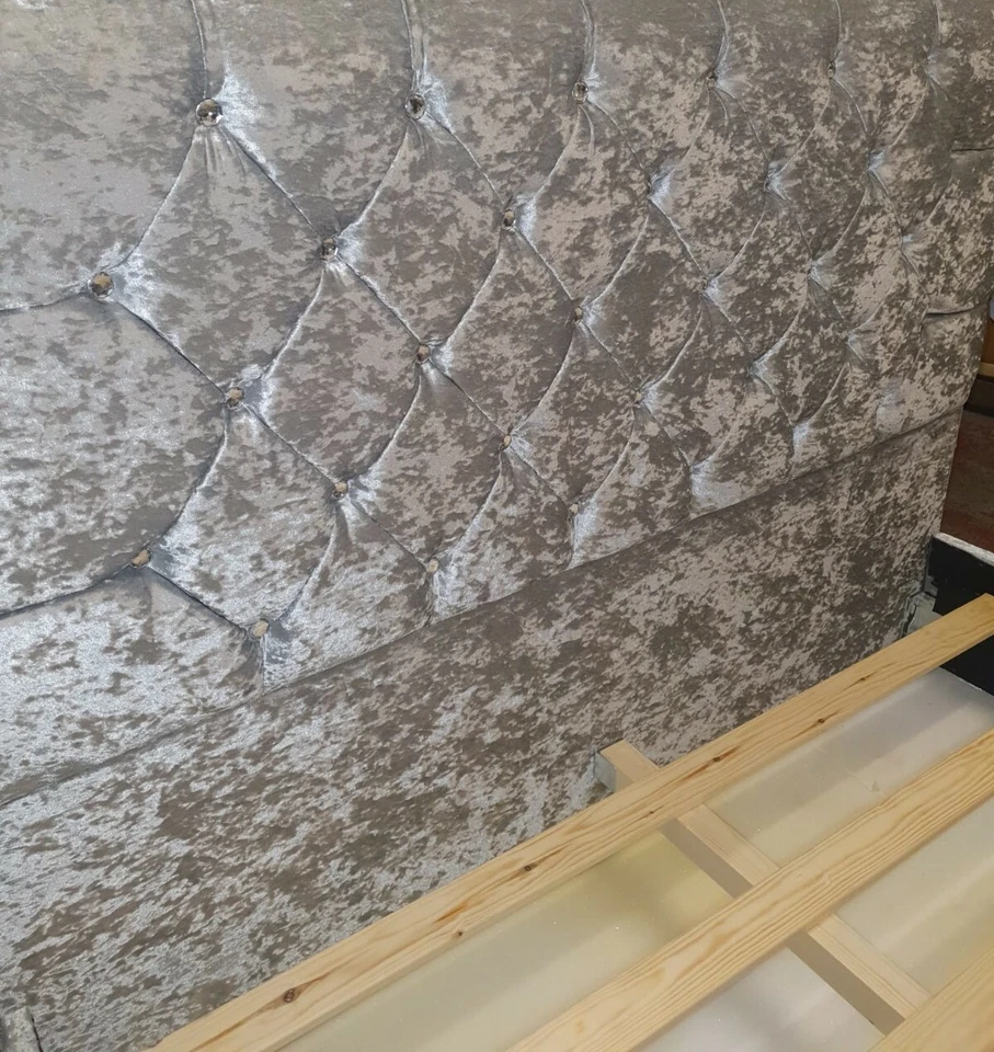 KINGSIZE BED CRUSHED VELVET+MATTERESS RRP£599 now @£350 - Image 1 of 4