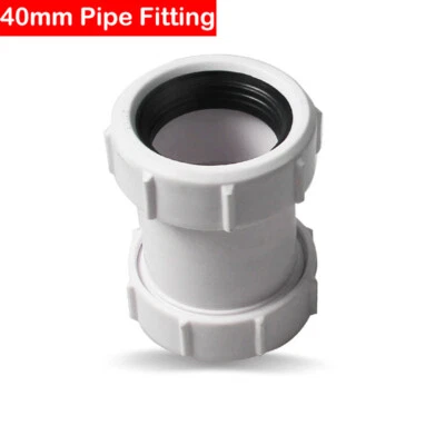PVC Joiner Coupling Compression Fit 1/2" Bath Waste Pipe Join 40mm - Bild 1 von 4