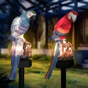 Statue Garden Parrot Resin Solar Medium Modern Novelty Multicolor Weatherproof - Picture 1 of 26