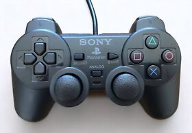 PS2 Controller for Sony PlayStation 2 DualShock Black Wired Remote - USED/Tested