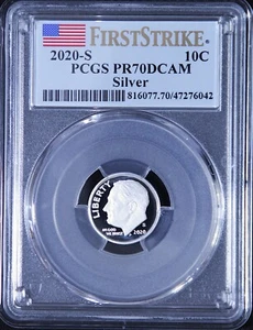 2020 S SILVER ROOSEVELT 10¢ PCGS PR70 DCAM First Strike Silver Proof Set - Picture 1 of 2