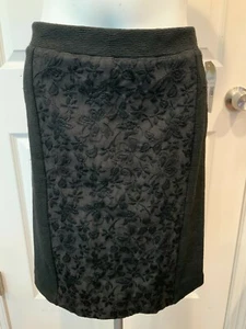 Moulinette Soeurs Black Floral Pencil Skirt, Size 10 (US) - Picture 1 of 6