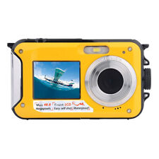 48MP Waterproof Camera 1080P Photo Camera for Vacation Snorkeling (Yellow)