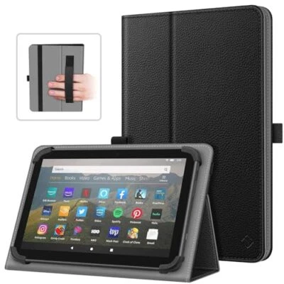  Universal Case for 7-8 Inch Tablet eReader - Folio Protective Cover Book Black - Image 1 of 4