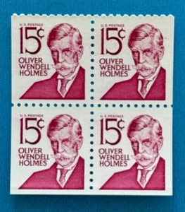 US Stamps Scott 1288B 15c Oliver Wendell Holmes booklet pane of 4 PO Fresh - Picture 1 of 2