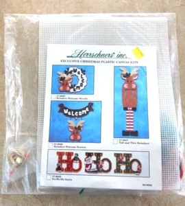 "Nuevo Herrschners Plástico Lona Artesanía Navidad Kit "RENOS BANDERA DE BIENVENIDA" - Imagen 1 de 3