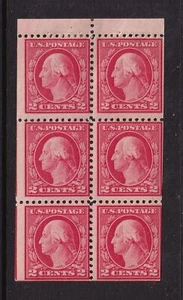 1916 Sc 499e booklet pane 2c MHR original gum, PLATE POSITION I (1K - Picture 1 of 1