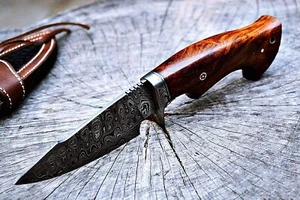 Handmade Forged Damascus Steel Utility/Skinner Knife Over 200 Layers With Sheath - Picture 1 of 7