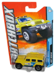 Matchbox MBX Beach (2011) Yellow Jeep Rescue Toy Vehicle 18/120 - Picture 1 of 1