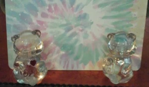 Fenton Crystal Glass Figurine Birthstone Bears! January and April - Picture 1 of 9