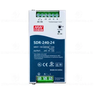 Mean Well SDR-240-24 240W 24VDC 10A 115/230VAC Fuente de alimentación industrial carril DIN - Imagen 1 de 4