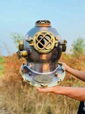 Casco de buceo marrón ~ Mark V 18" pulgadas casco de buceo barco marítimo Foto 1 de 4