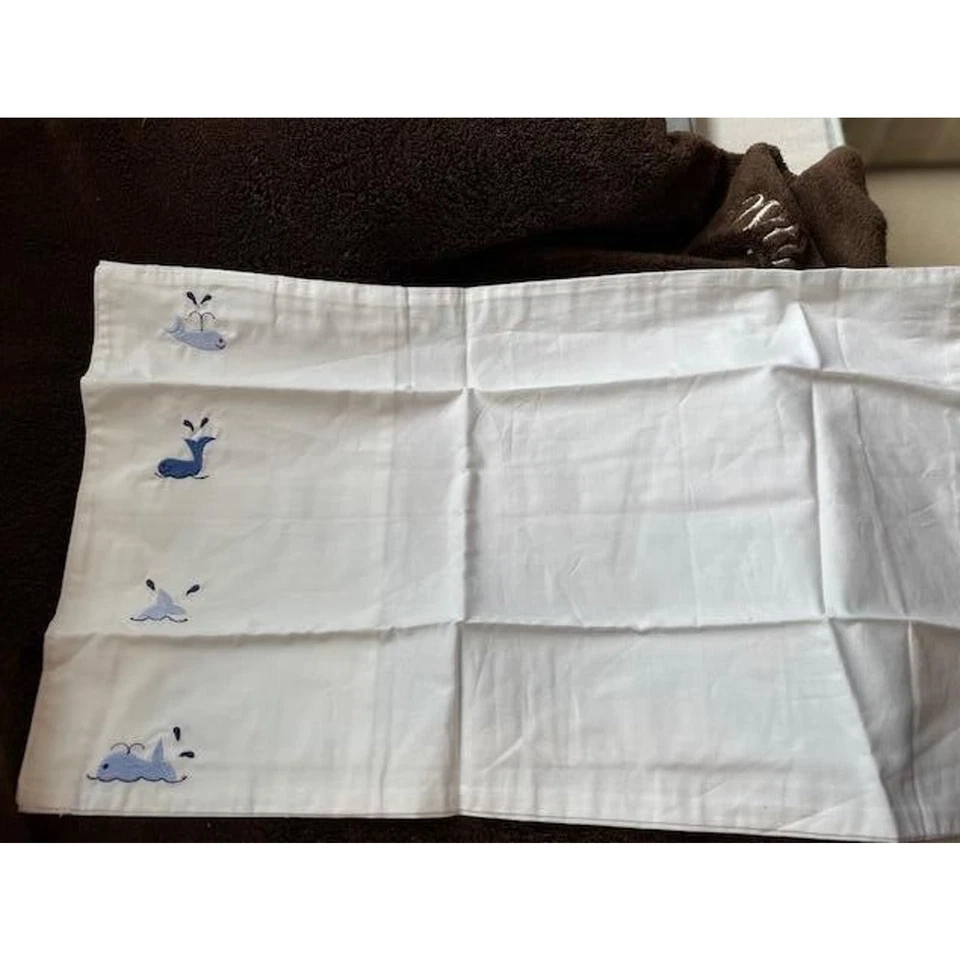 NWT Pottery Barn Baby Pillowcase w/Whales - Image 1 of 3
