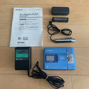 Sony MZ-R50 Minidisco MD Walkman Reproductor Grabadora Digital Azul Probado Funcionando - Imagen 1 de 5