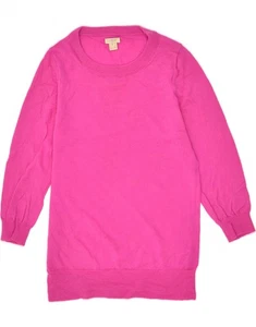 J. CREW Womens 3/4 Sleeve Crew Neck Jumper Sweater UK 10 Small Pink BF07 - Picture 1 of 3