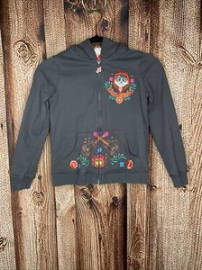 Disney Store Youth Girl’s Coco Zip Up Hoodie Jacket Gray Rhinestones Size 9/10 - Picture 1 of 7