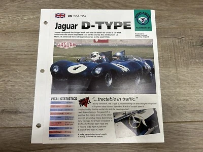 Folleto de carpeta Hot Cars Street Racers Jaguar tipo D #34 hoja de especificaciones Foto 1 de 4