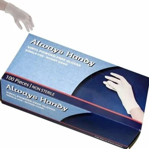 100 Pc Disposable Gloves for Food Handling Vinyl Powder Free Clear Large Gloves - Picture 1 of 9