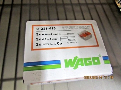 Wago 221-413 Connector Lever Nut 50-PCS - Image 1 of 2
