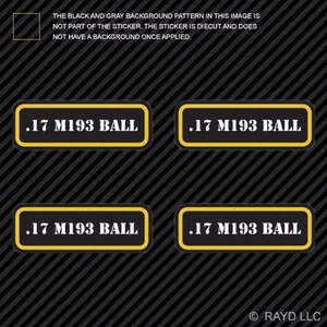 (4x) .17 M193 Ball Ammo Can Sticker Set Decal Self Adhesive molon bullet type 2 - Picture 1 of 1