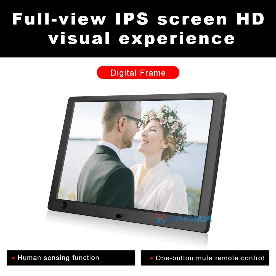 10" Electronic Digital Photo Frame Wireless Remote Human Sensing Multimedia - Image 1 of 4