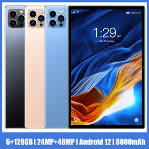 New Pad 5 Tablet 10.1'' Android 12 6GB+128GB 8000mAh Wifi Dual Camera Gifts - Picture 1 of 19