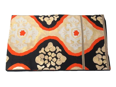 Cinturón japonés antiguo vintage brocado seda Fukuro Obi faja kimono textil Foto 1 de 3