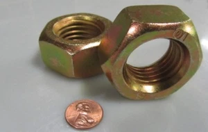 Zinc Yellow, Metric Hex Nut, Class 10 Steel, RH,  M30 x 3.5mm x, 24 mm 2 Units - Picture 1 of 12