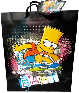 BART SIMPSON Large Gift Bags Bart Rules  Retro Gift Bag Shopping Carry Pack of 6 - Picture 1 of 8