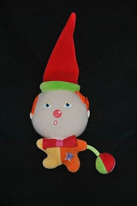 Peluche COROLLE Doudou Clown Lutin Orange Jaune Etoile Bonnet Grelot 14 cm TTBE - Picture 1 of 3