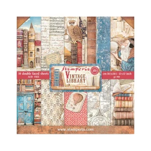 Scrapbook-Block "Vintage Library", 10 Bogen, 30,5 x 30,5 cm - Afbeelding 1 van 12