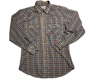 Levi’s Men’s Shirt Size Large Red Plaid western vintage long sleeve Pearl Snaps - Picture 1 of 10