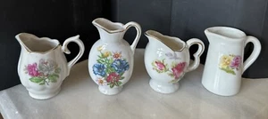 Vintage Miniature Porcelain Vases Lot Of 4 Japan Floral Design - Picture 1 of 8