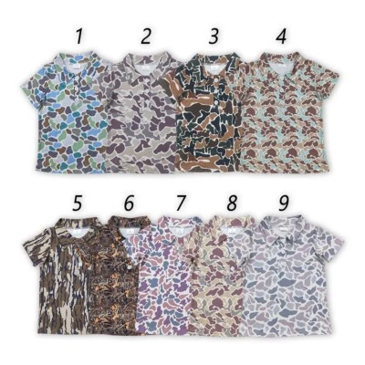 Summer Baby Boys Sibling Camouflage Short Button Up Shirt Top - Image 1 of 4
