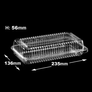 K37 /// 235 x 136 x 56mm___NEW Plastic Disposable Clear BOXES for Food, Cake - Picture 1 of 2