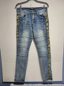 Jean Modern Culture para hombre delgado elástico moto talla 32 X 32 cinta de camuflaje - Imagen 1 de 13