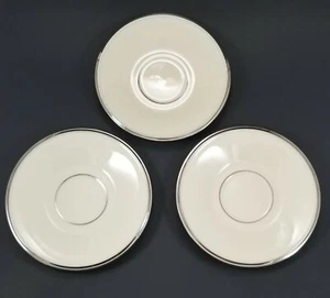 Lot of 3 SOLITAIRE PLATINUM Saucer Plates By LENOX Dimension Collection - Imagen 1 de 12