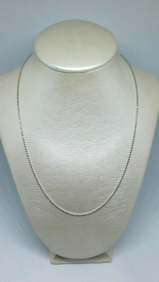 Collana Argento 925/1000 Rodiato - Sfere Pallini Unisex da mm 1 - cm da 40 a 100 - Immagine 1 di 2