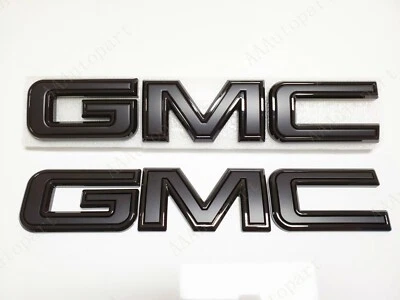 Emblema delantero y trasero personalizado negro apto para GMC Sierra 1500 2500HD 3500HD 2019+ Foto 1 de 4
