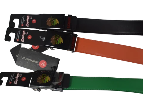Mission Mens NHL Chicago Blackhawks Leather Belt New Cover