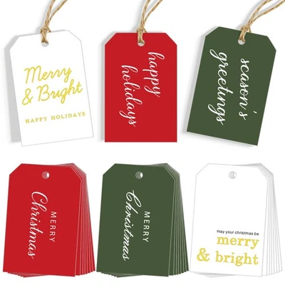 Рождественский подарок ярлыки для подарков - 48 шт красивый современный Merry Christmas Nam... - Изображение 1 из 4
