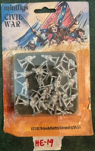 15 mm Minifiguren American Civil War Union Infantry Advancing Lot HE-19 - Bild 1 von 1