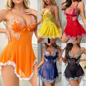 Women's Sexy Lingerie Sleepwear Babydoll Underwear Lace Dress G-String Nightwear - Picture 1 of 141