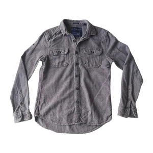 Superdry Shirt Men Medium Merchant Lumberjack Chore Heavy Flannel Chore Grey - Picture 1 of 8