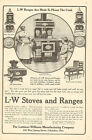 Columbus, OH. Poêles et gammes L-W, annonce imprimée antique vintage 1907