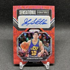 2022-23 Prizm John Stockton Red Scope Sensational Signatures Auto #SS-JS
