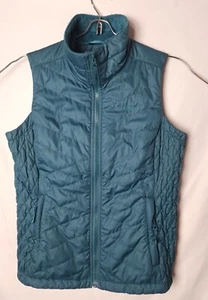 LL Bean Woman S Pimaloft Green Quilted Fleece Lined Full Zip Vest - Picture 1 of 5