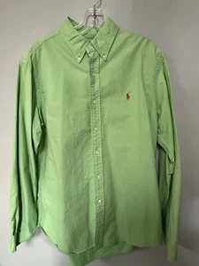 Ralph Lauren Herren Large Custom Fit Button Down Hemd Pastell Limettengrün Lesen - Bild 1 von 24