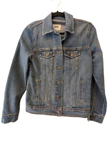 Old Navy Womens Jacket Washed Denim Blue Size XS Petite Stretchable Long Sleeve - Picture 1 of 6