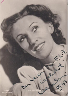 LALE ANDERSEN Original Autogramm Postkarte 40er FLZ Leserwidmung sehr selten - Bild 1 von 2